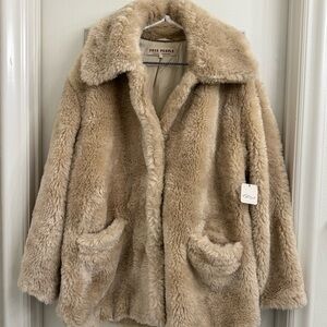 FREE PEOPLE Pretty Perfect Fur Peacoat